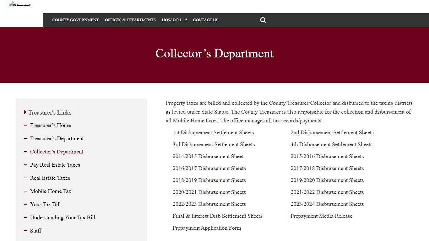 Collector's Department - Tazewell County, Illinois