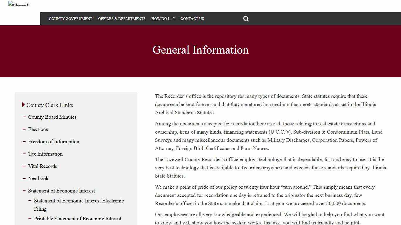 General Information | Tazewell County