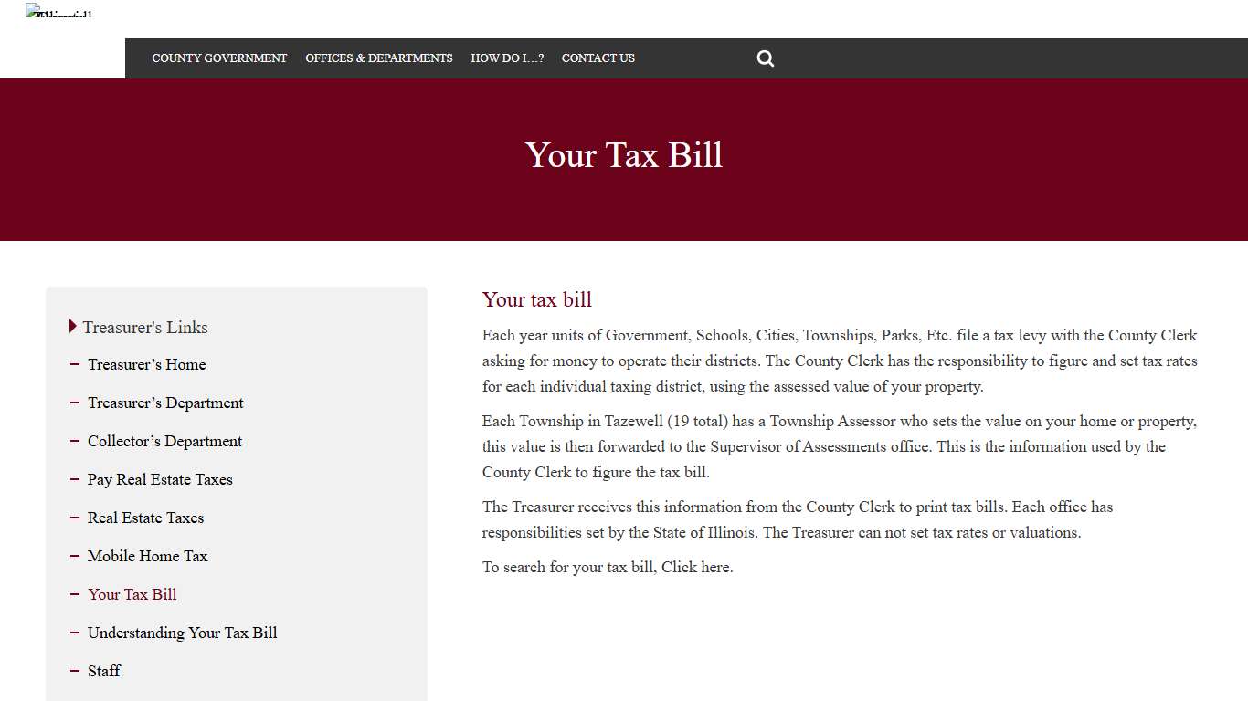 Your Tax Bill - Tazewell County, Illinois